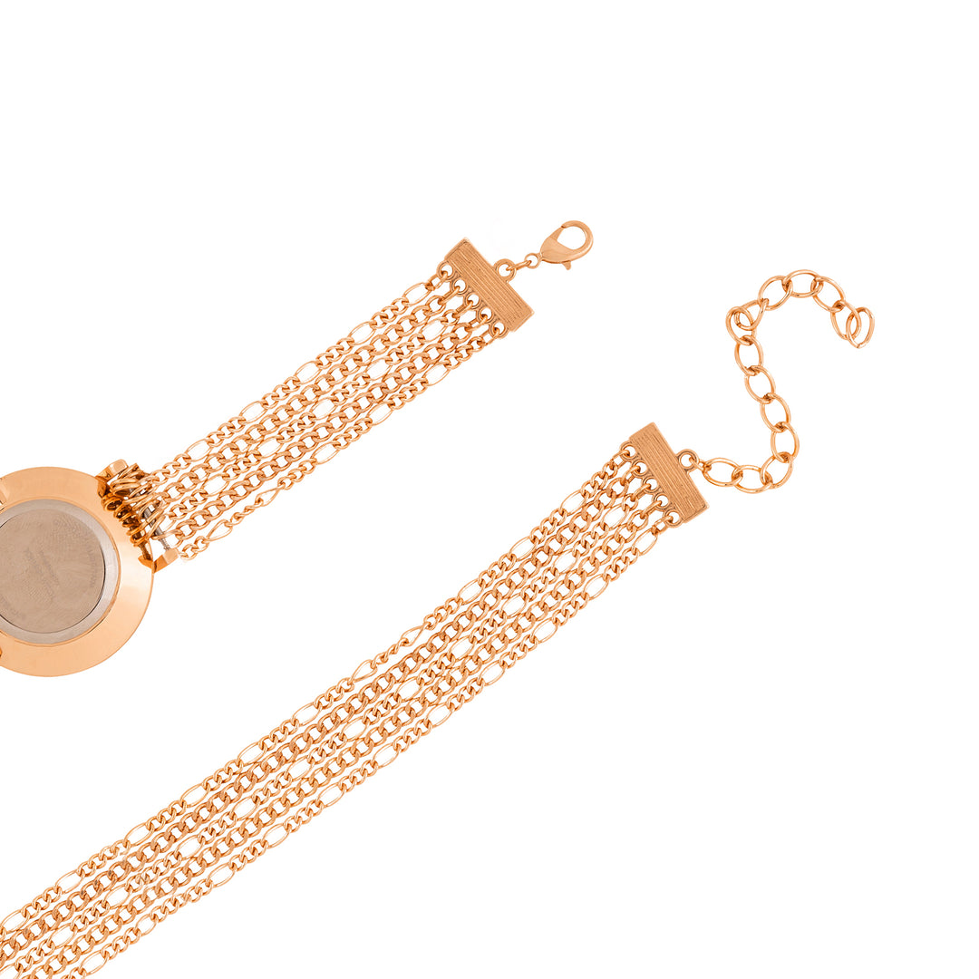 Zelda Rose Gold Medium Dial Chain Wrap Around Strap Women's Watch
