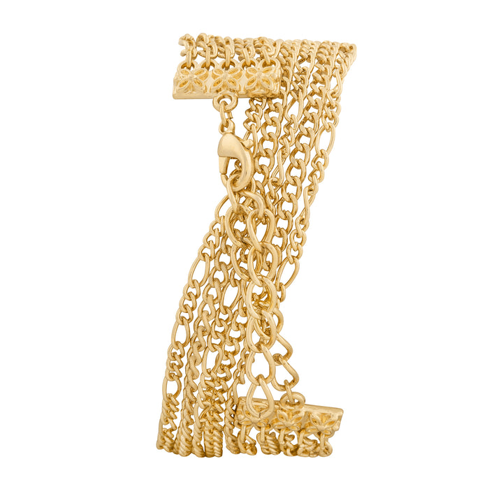 Zelda Gold Medium Dial Chain Wrap Around Strap Women's Watch