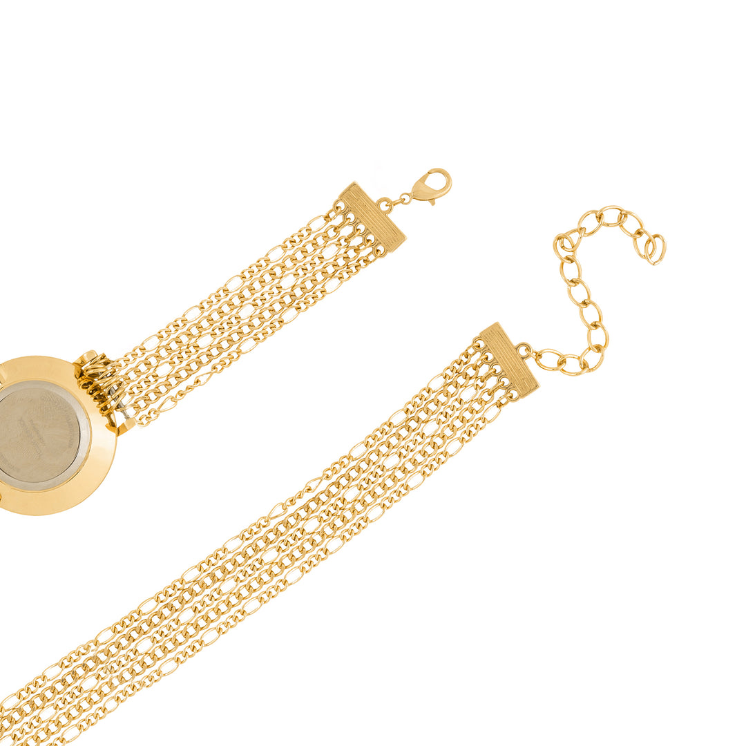 Zelda Gold Medium Dial Chain Wrap Around Strap Women's Watch