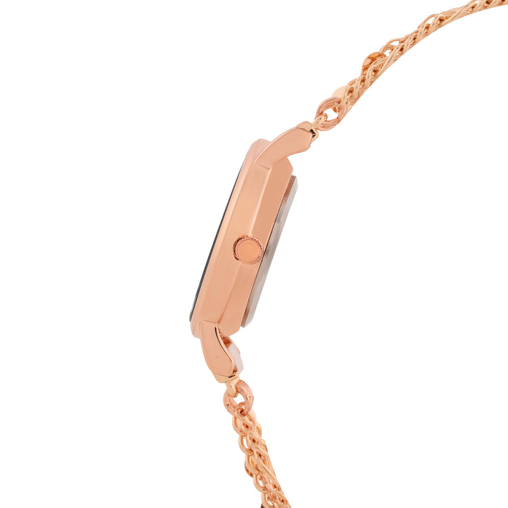 Seraphina Black Small Dial Rose Gold Chain Strap Women's Watch