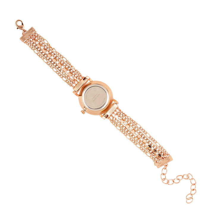 Seraphina Black Small Dial Rose Gold Chain Strap Women's Watch