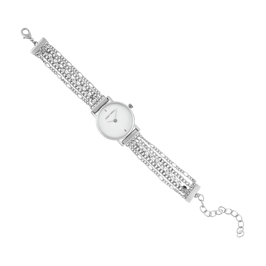 Seraphina White Small Dial Silver Chain Strap Women's Watch