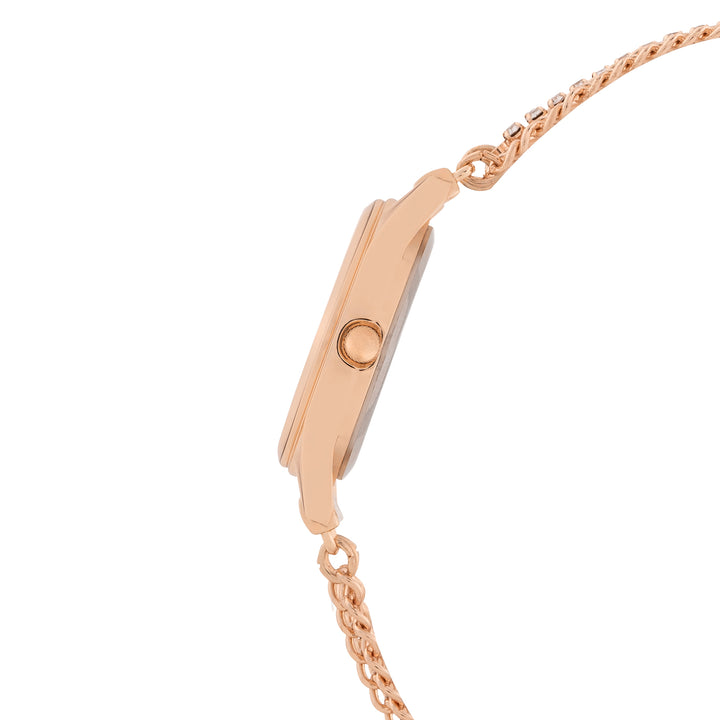 Haisley Silver Small Dial Rose Gold Chain Strap Women's Watch