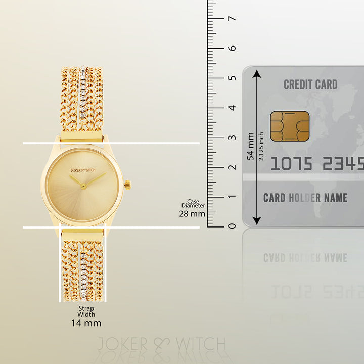 Haisley Gold Small Dial Dual Tone Chain Strap Women's Watch