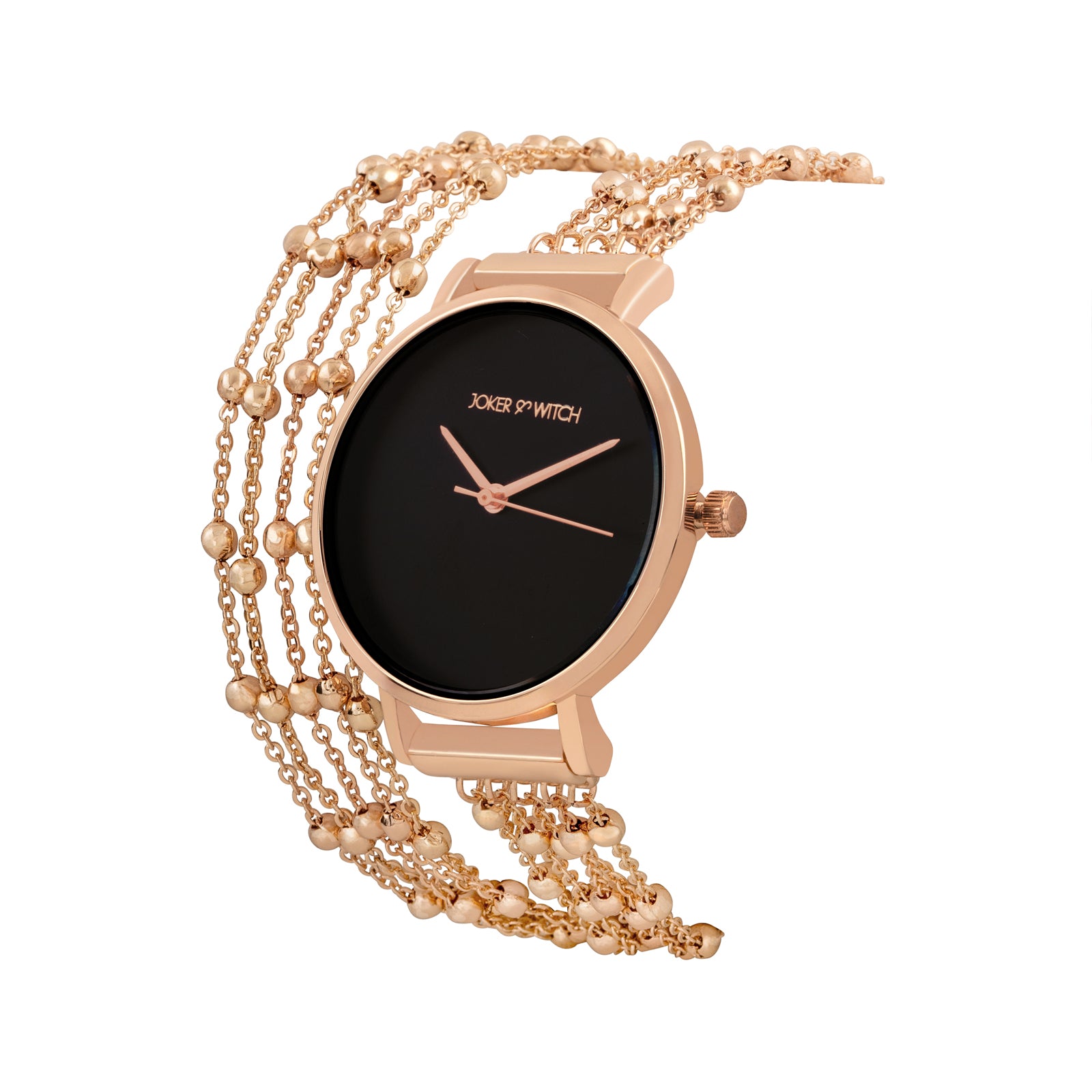 Shop Online Nami Rose Gold Watch with a Black Dial and Metallic