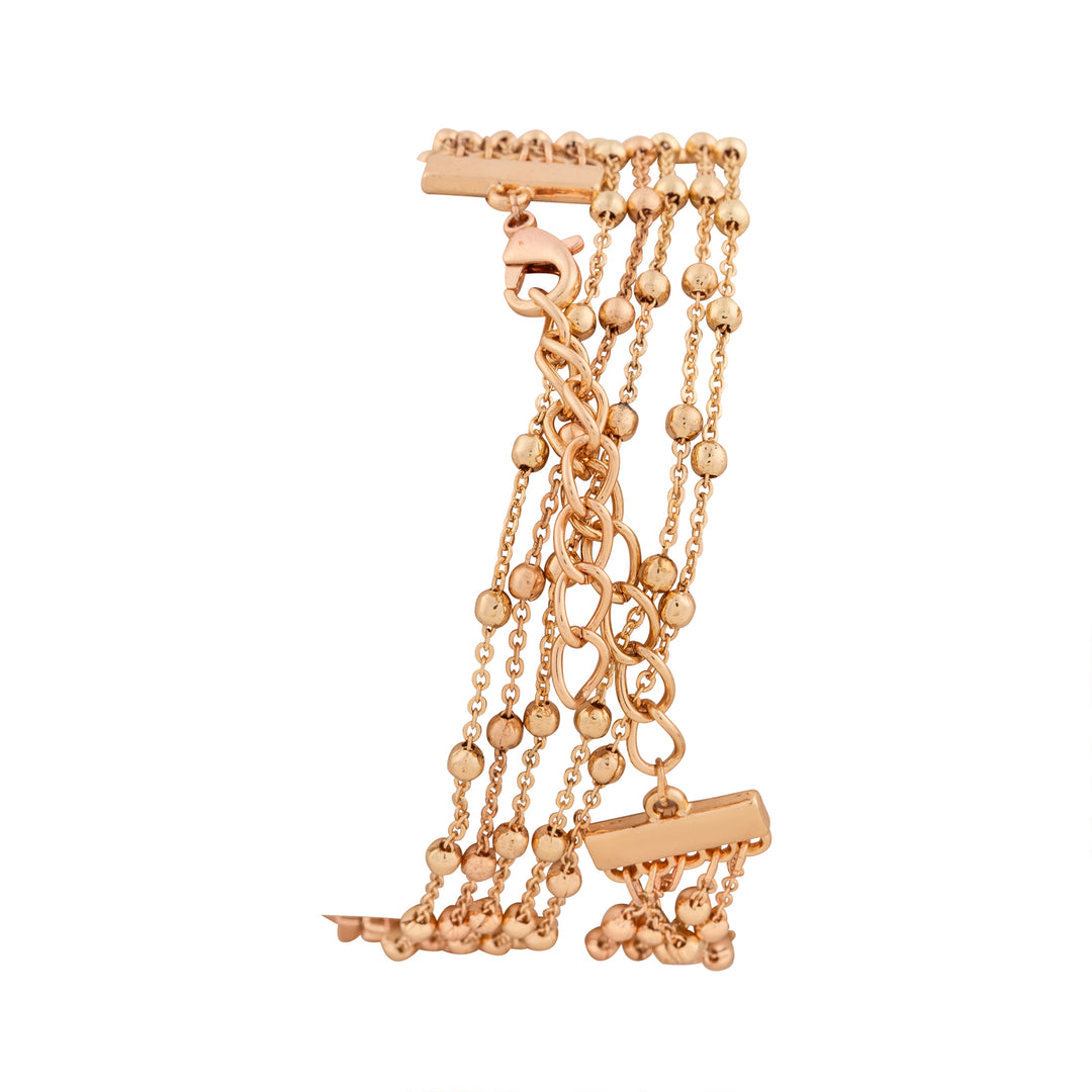 Nami Black Medium Dial Rose Gold Chain Wrap Around Strap Women's Watch