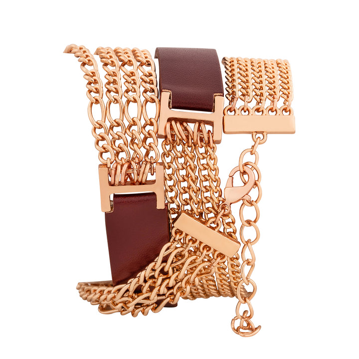 Winona White Medium Dial Maroon PU-Chain Wrap Around Strap Women's Watch