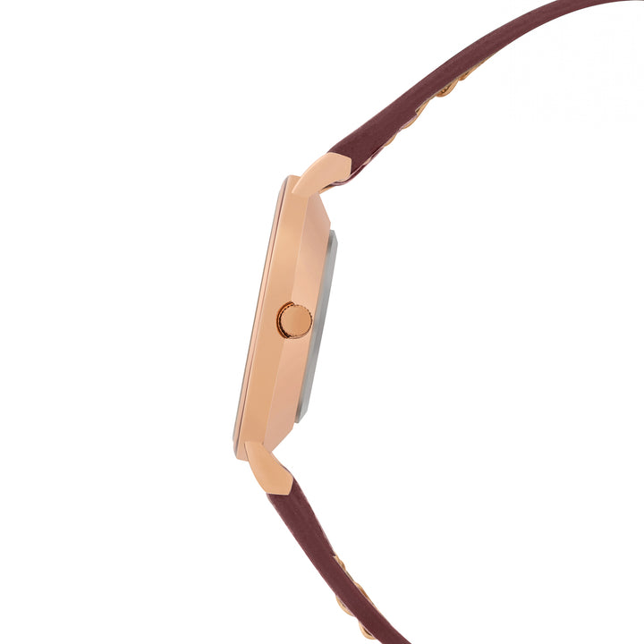 Kristina White Medium Dial Maroon PU-Chain Strap Women's Watch