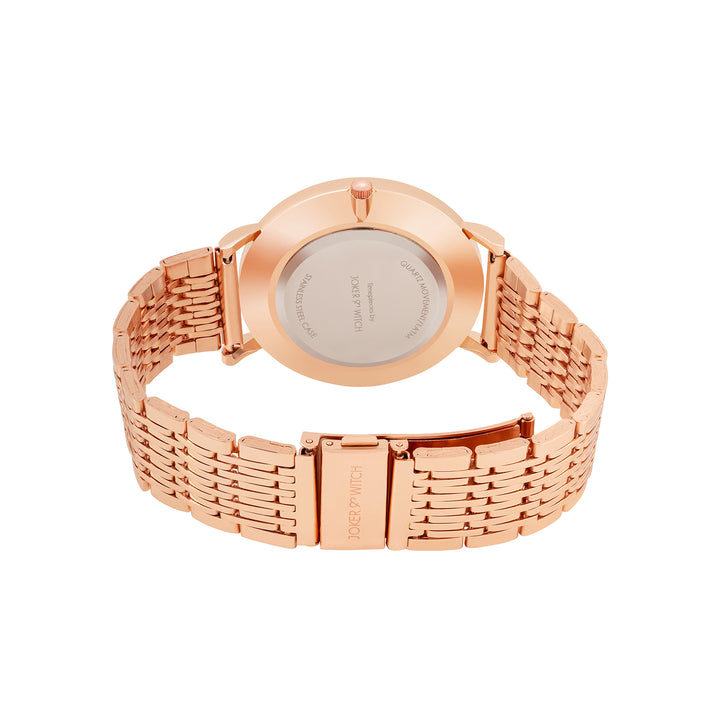 Nebula Maroon Large Dial Rose Gold Linked Chain Strap Women's Watch