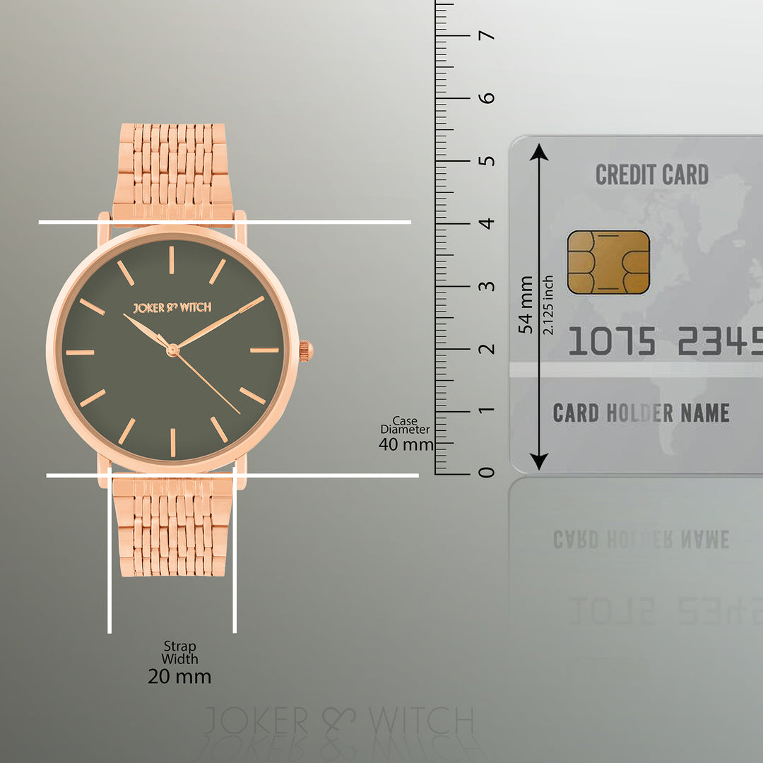 Nebula Grey Large Dial Rose Gold Linked Chain Strap Women's Watch