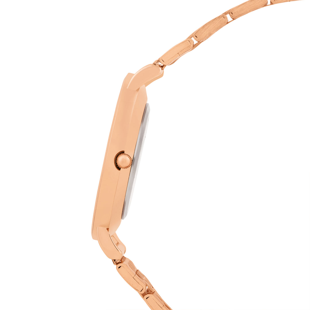 Nebula Grey Large Dial Rose Gold Linked Chain Strap Women's Watch