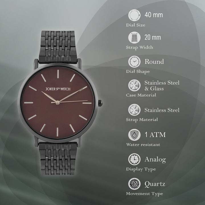 Nebula Taupe Large Dial Black Linked Chain Strap Women's Watch