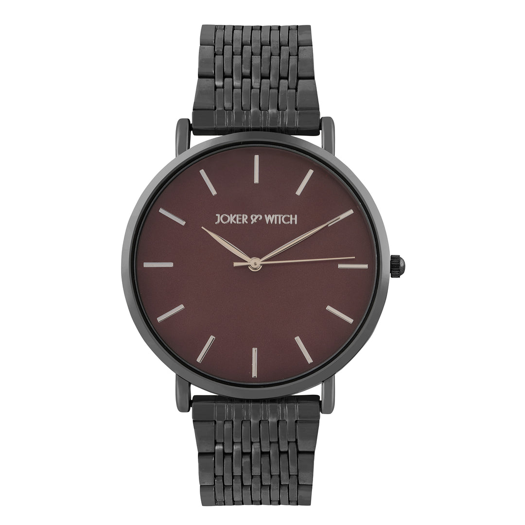 Nebula Taupe Large Dial Black Linked Chain Strap Women's Watch