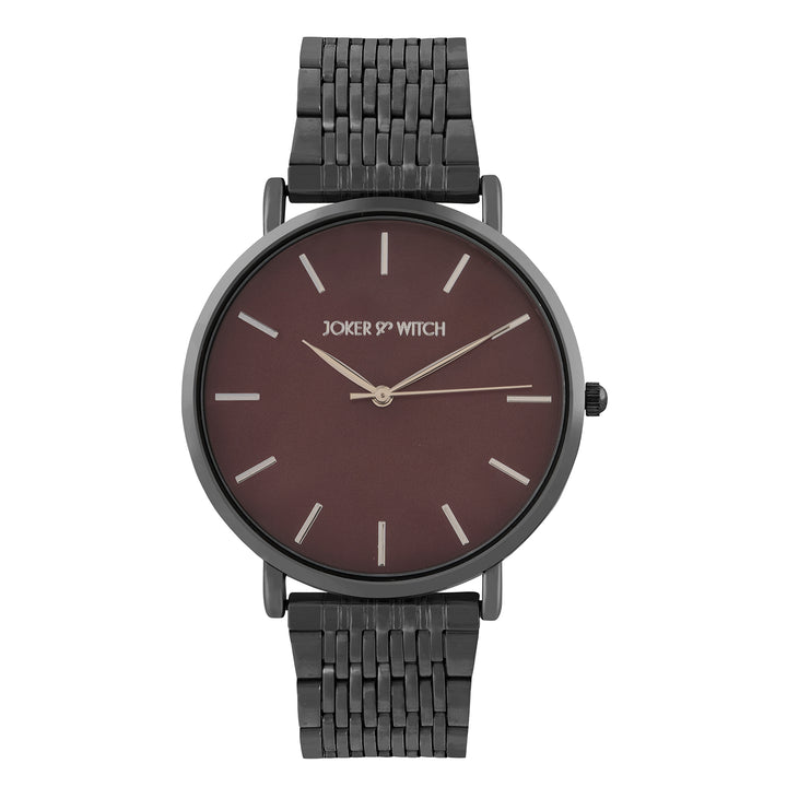 Nebula Taupe Large Dial Black Linked Chain Strap Women's Watch