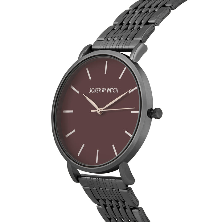 Nebula Taupe Large Dial Black Linked Chain Strap Women's Watch