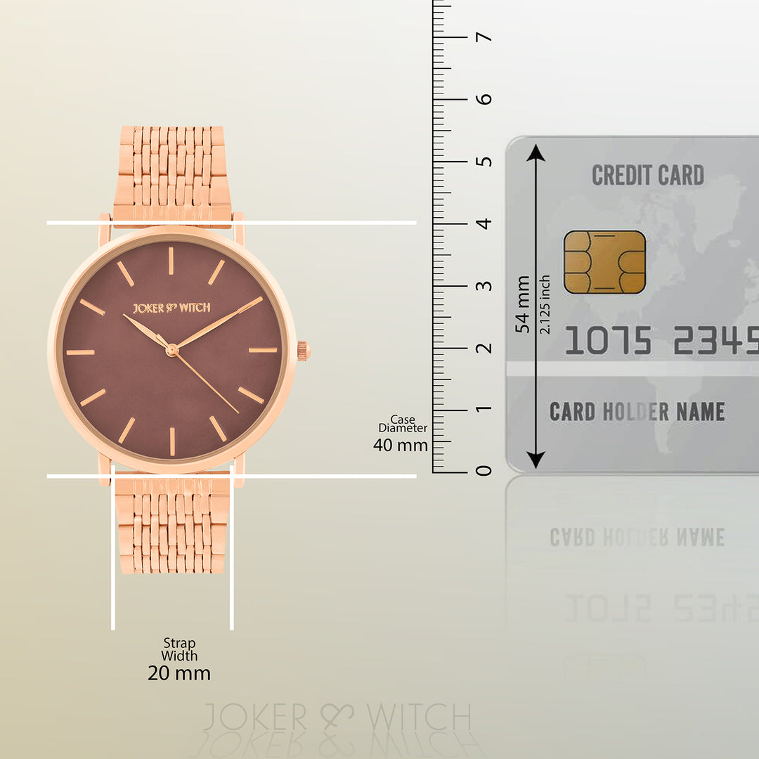 Nebula Taupe Large Dial Rose Gold Linked Chain Strap Women's Watch