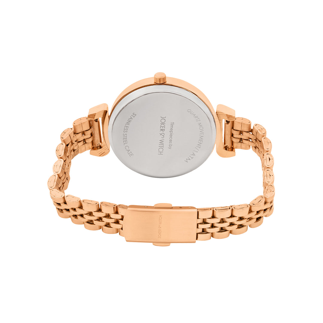 Petite Grey Medium Dial Rose Gold Linked Chain Strap Women's Watch