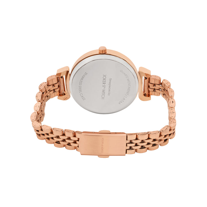 Petite Taupe Medium Dial Rose Gold Linked Chain Strap Women's Watch
