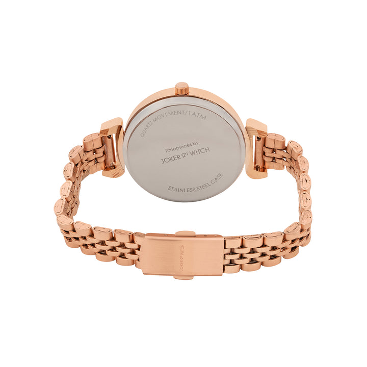 Petite Taupe Medium Dial Rose Gold Linked Chain Strap Women's Watch
