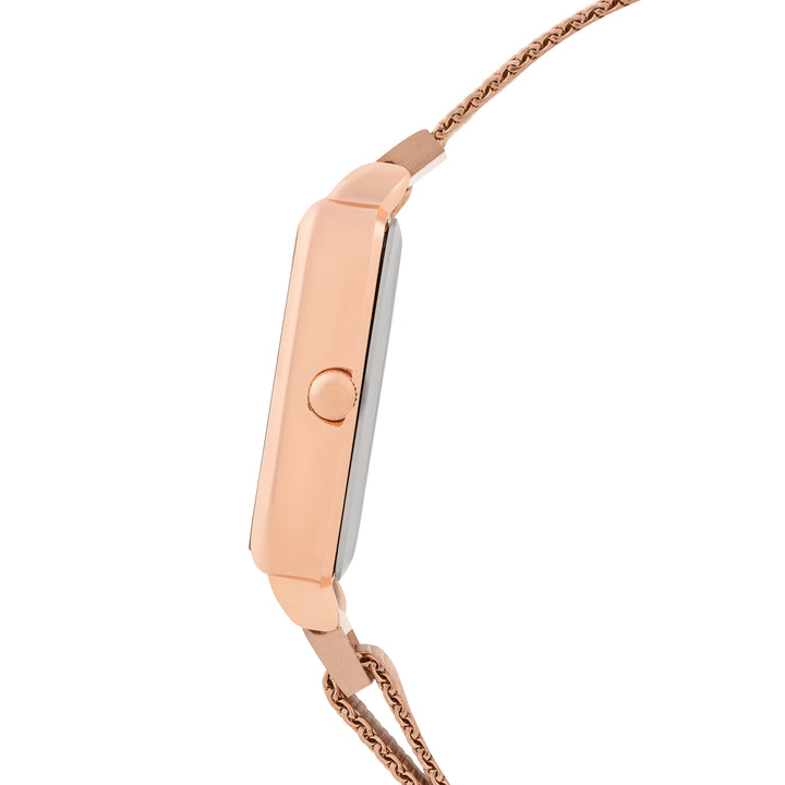 Vintage Taupe Small Square Dial Rose Gold Magnetic Strap Women's Watch