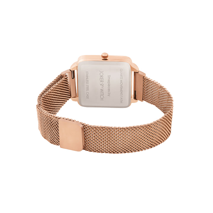 Vintage Taupe Small Square Dial Rose Gold Magnetic Strap Women's Watch