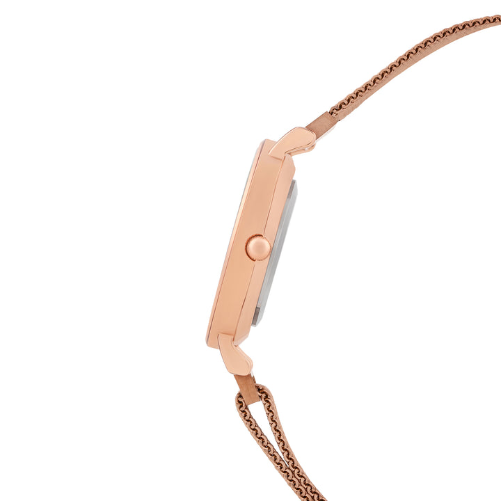 Natalie Maroon Medium Dial Rose Gold Magnetic Strap Women's Watch