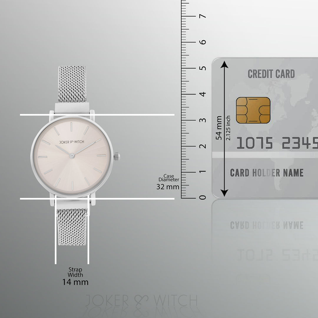 Natalie Pink Medium Dial Silver Magnetic Strap Women's Watch