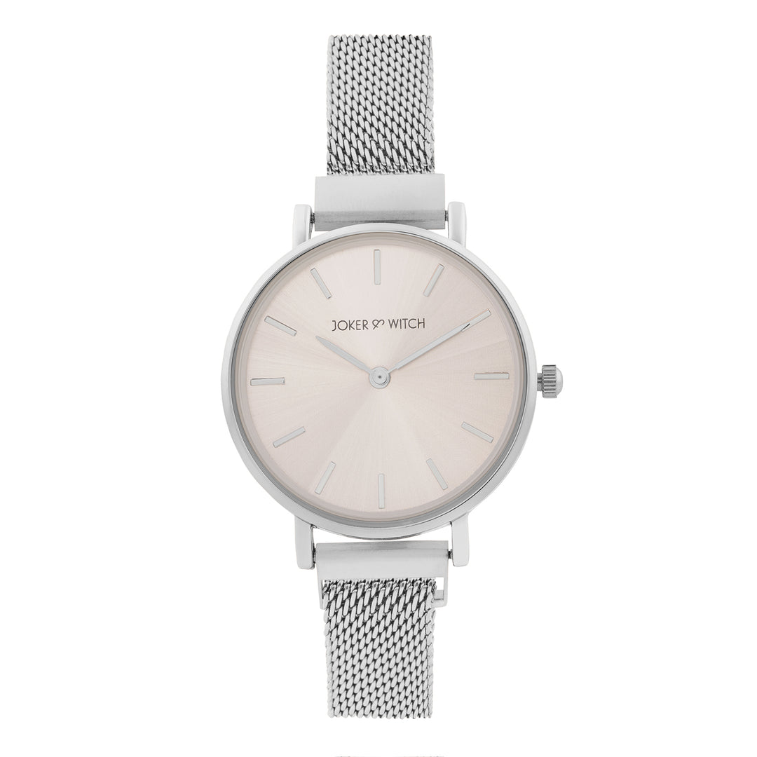 Natalie Pink Medium Dial Silver Magnetic Strap Women's Watch