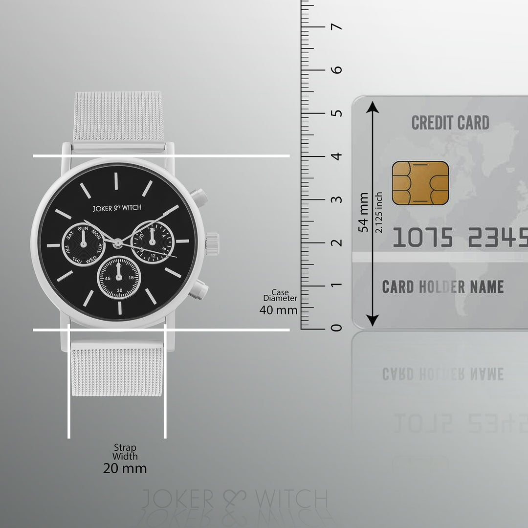 Moscow Black Large Dial Silver Mesh Strap Women's Watch