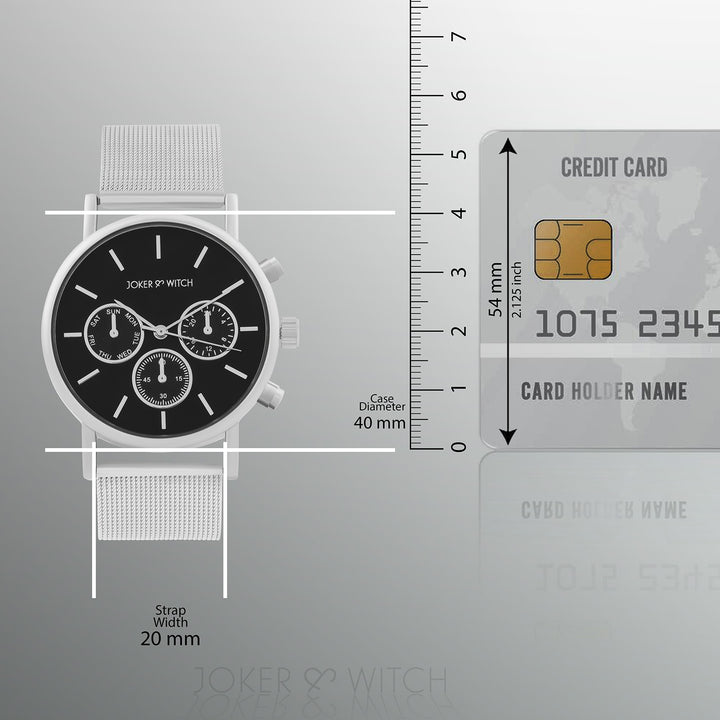 Moscow Black Large Dial Silver Mesh Strap Women's Watch