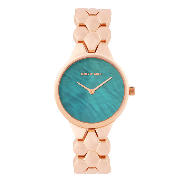 Athens Teal Medium Dial Rose Gold Bracelet Strap Women's Watch