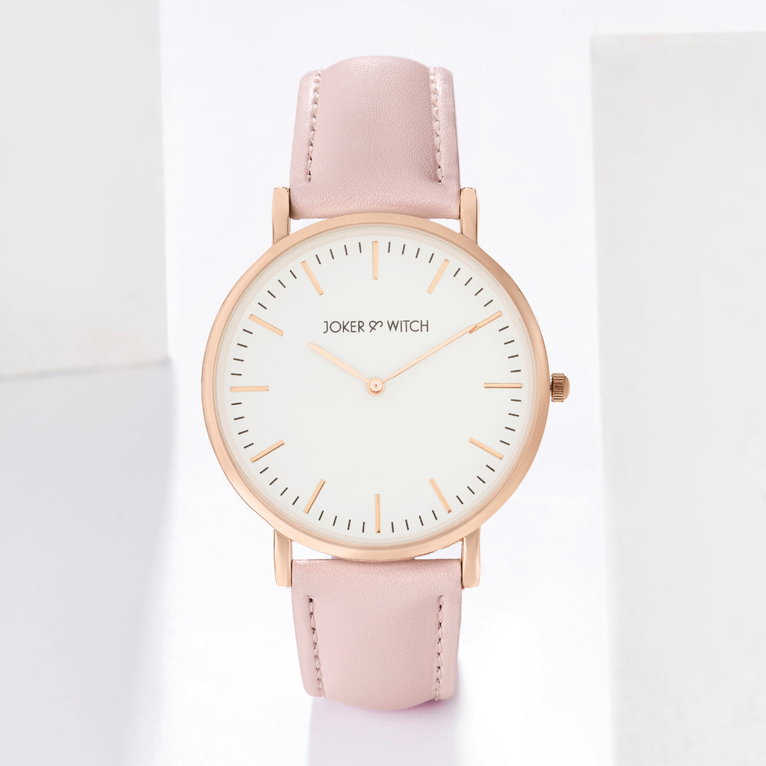 Hope White Large Dial Lavender PU Strap Women's Watch