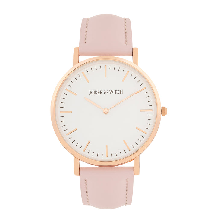 Hope White Large Dial Lavender PU Strap Women's Watch