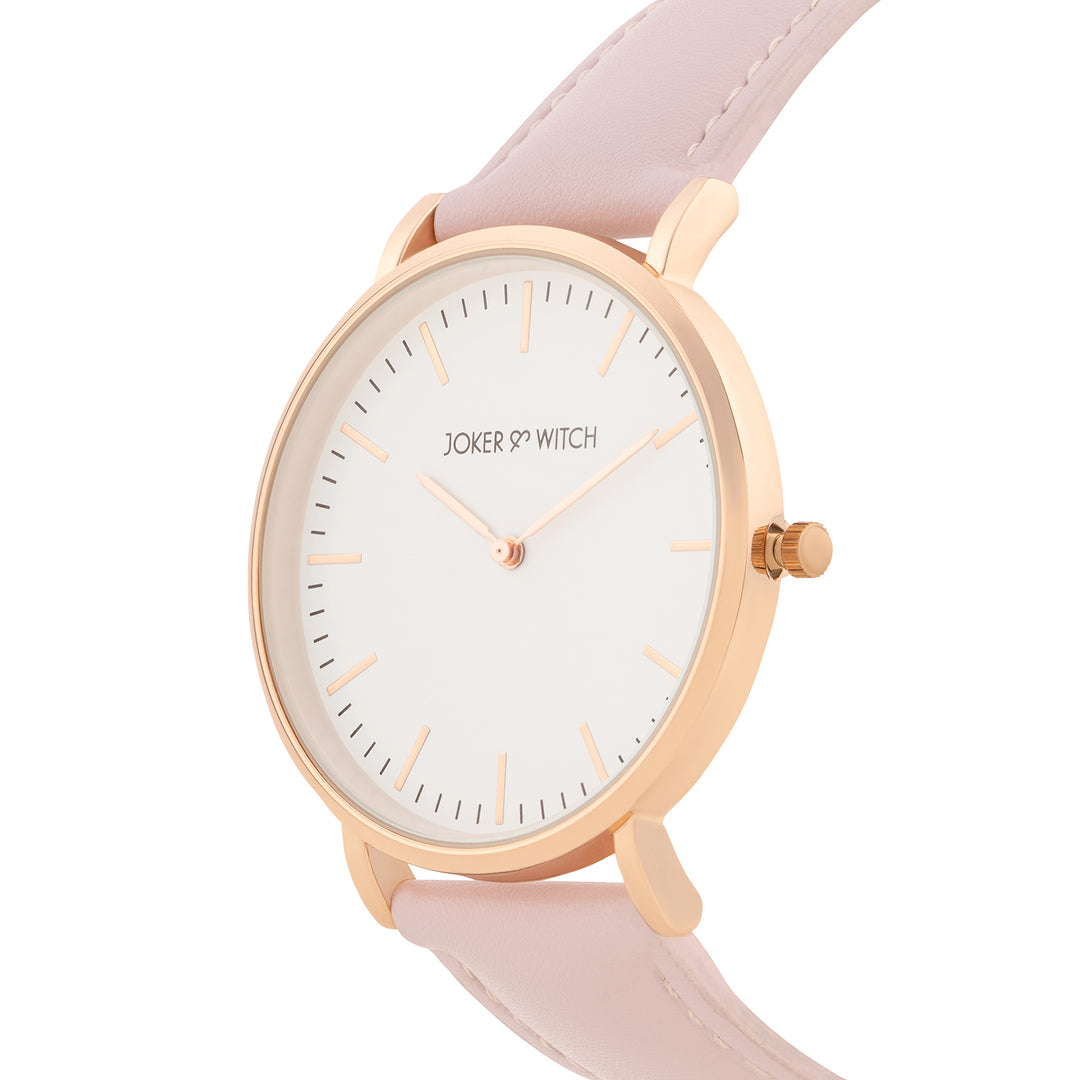 Hope White Large Dial Lavender PU Strap Women's Watch