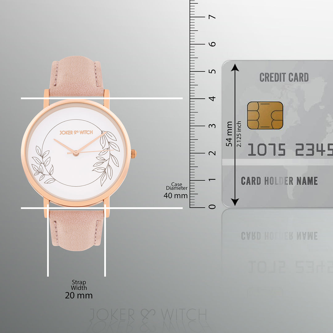 Hope Printed Large Dial Pink PU Strap Women's Watch