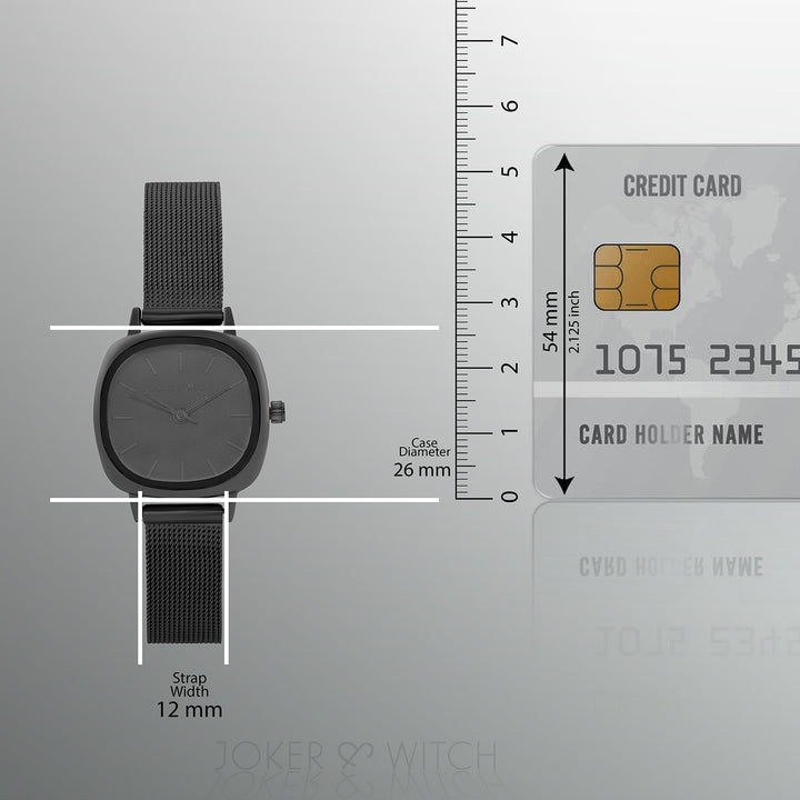 Shop Online Cinque Square Dial Black Metallic Strap Watch by Joker