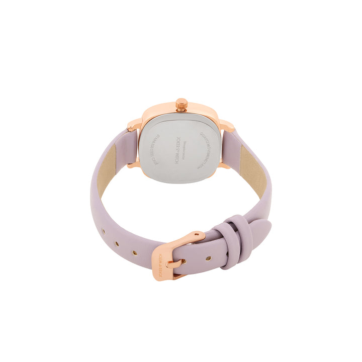 Cinque Rose Gold Mini Square Dial Lavendar PU Strap Women's Watch