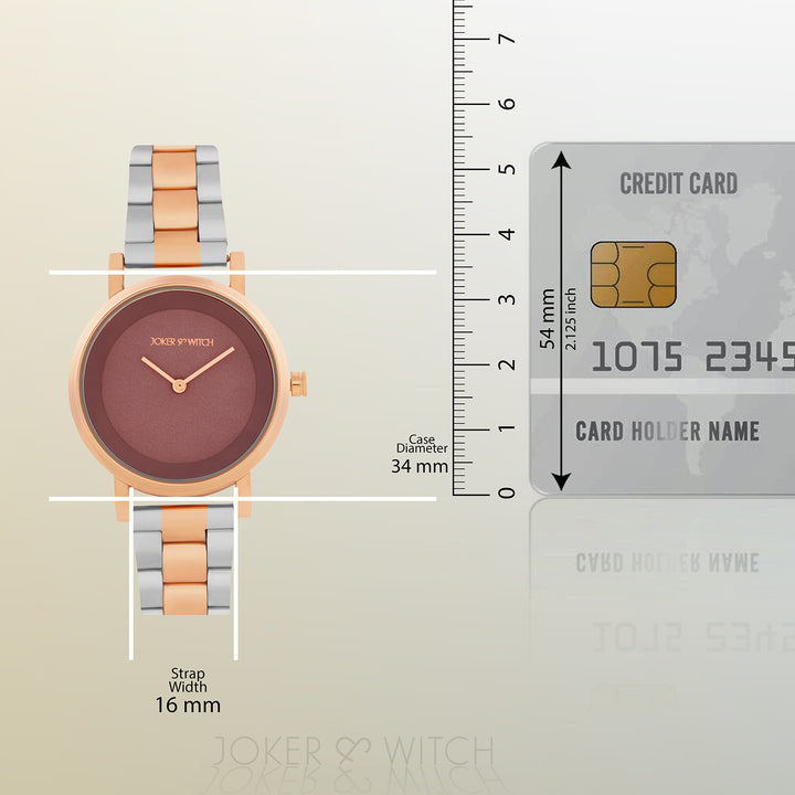 Amsterdam Taupe Medium Dial Dual Tone Linked Chain Strap Women's Watch