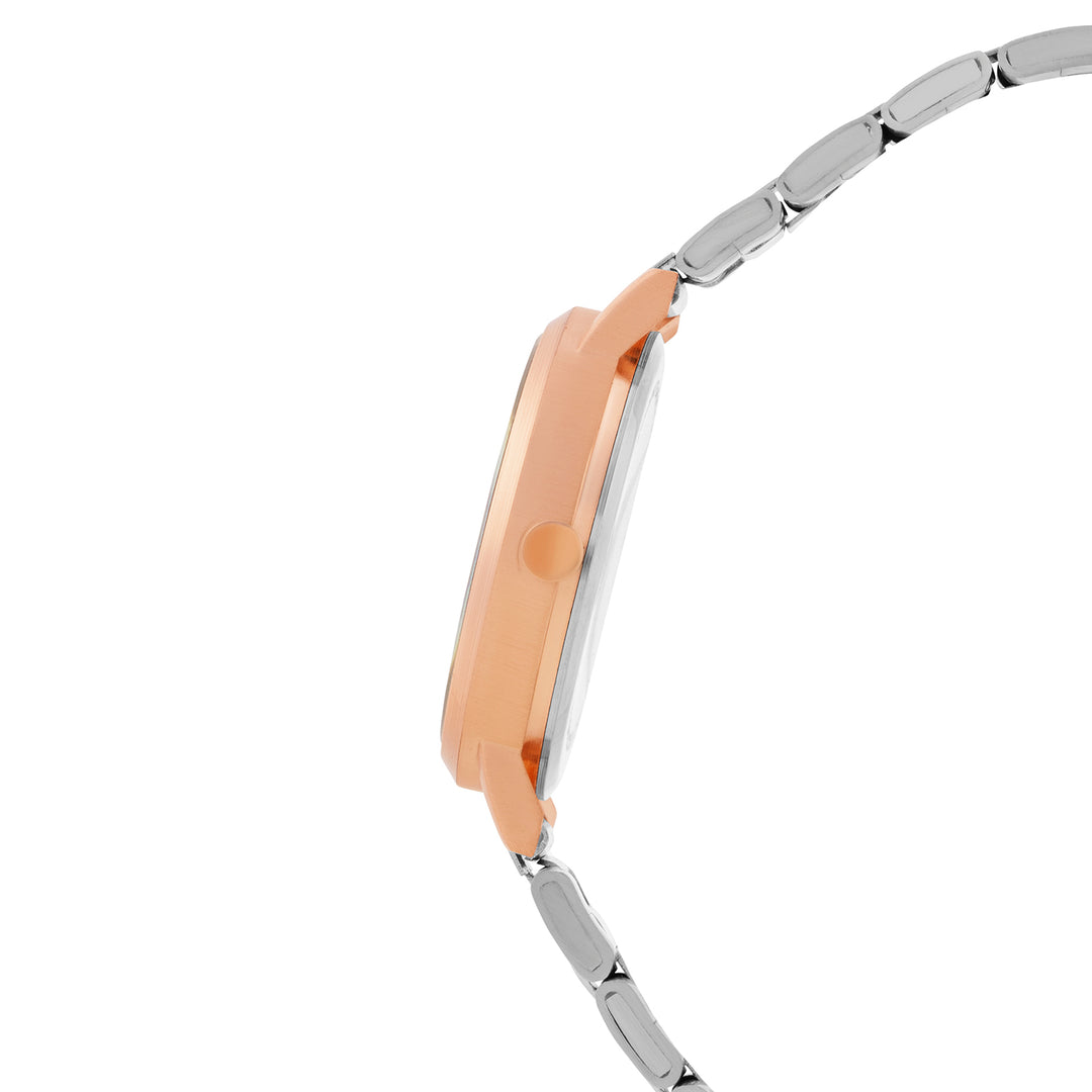 Amsterdam Taupe Medium Dial Dual Tone Linked Chain Strap Women's Watch