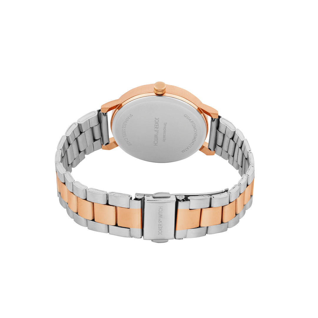 Amsterdam Taupe Medium Dial Dual Tone Linked Chain Strap Women's Watch