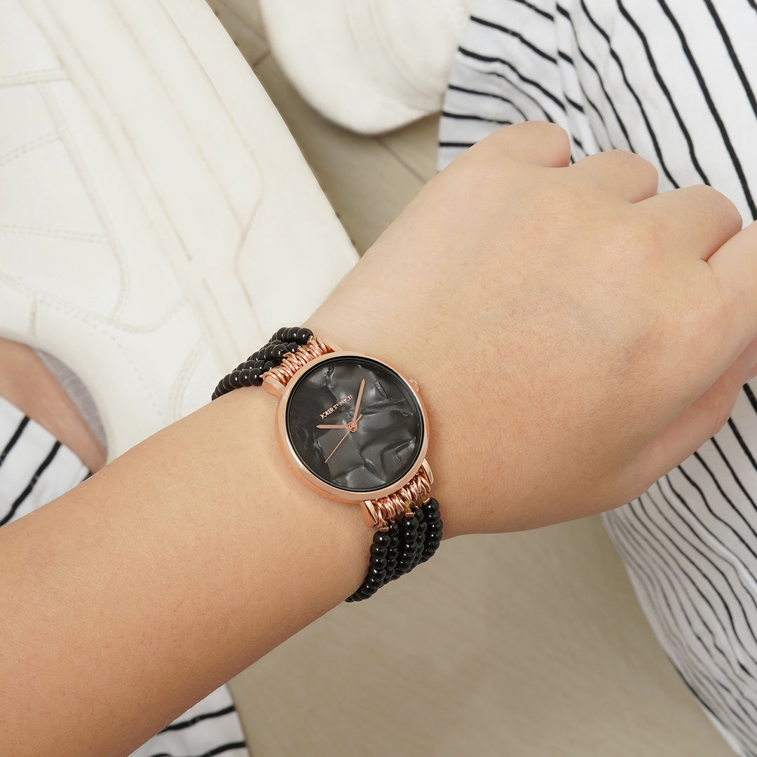 Alessandra Black MOP Medium Dial Pearl Strap Women's Watch