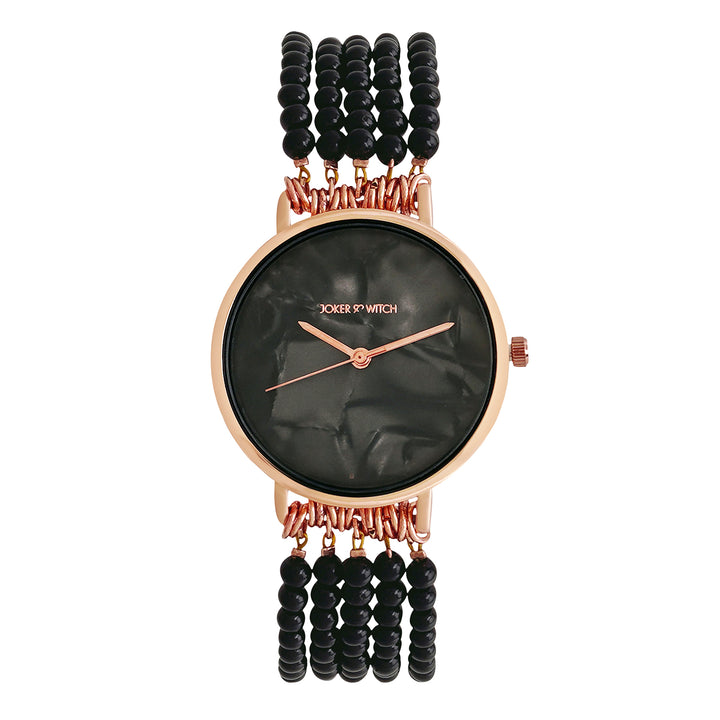 Alessandra Black MOP Medium Dial Pearl Strap Women's Watch