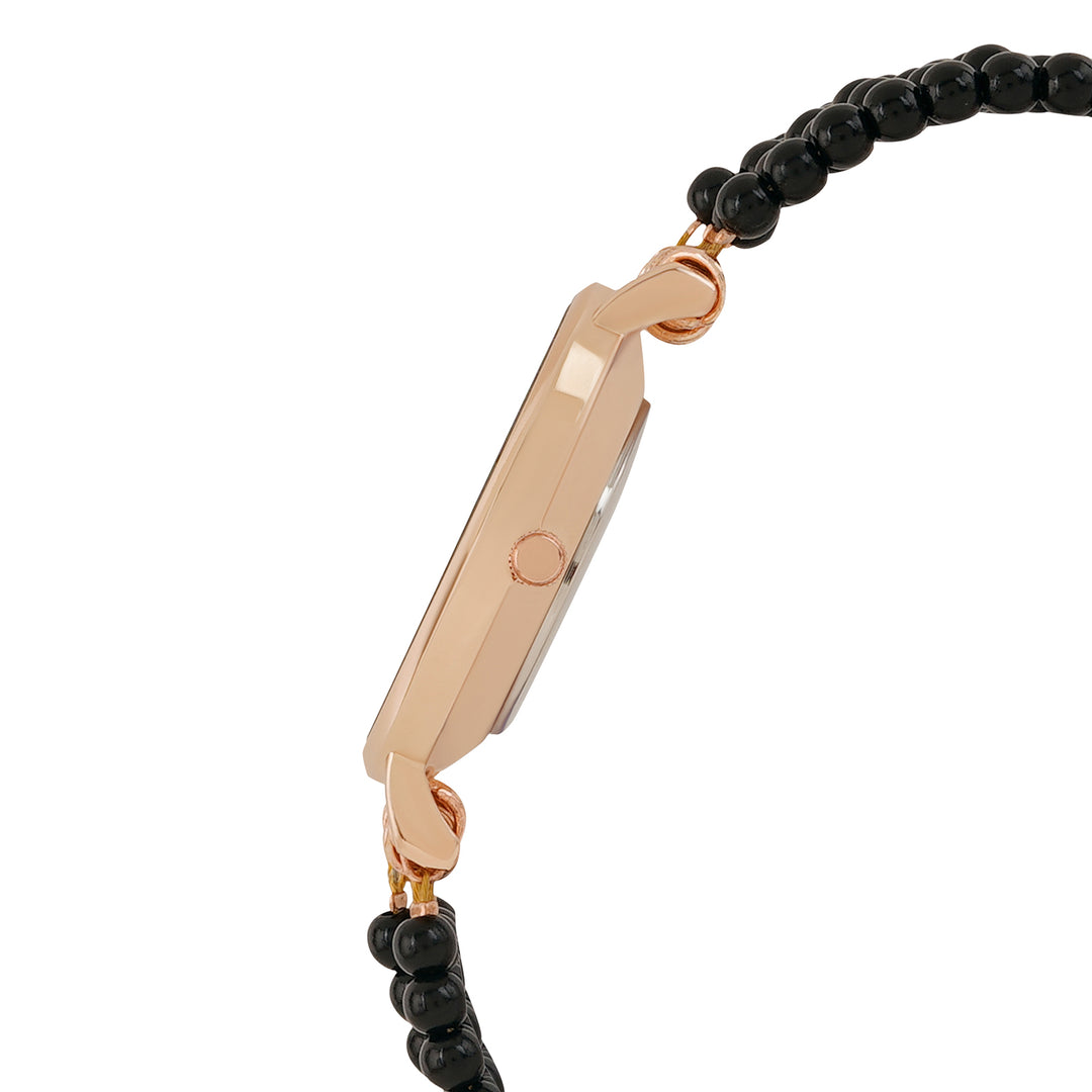 Alessandra Black MOP Medium Dial Pearl Strap Women's Watch