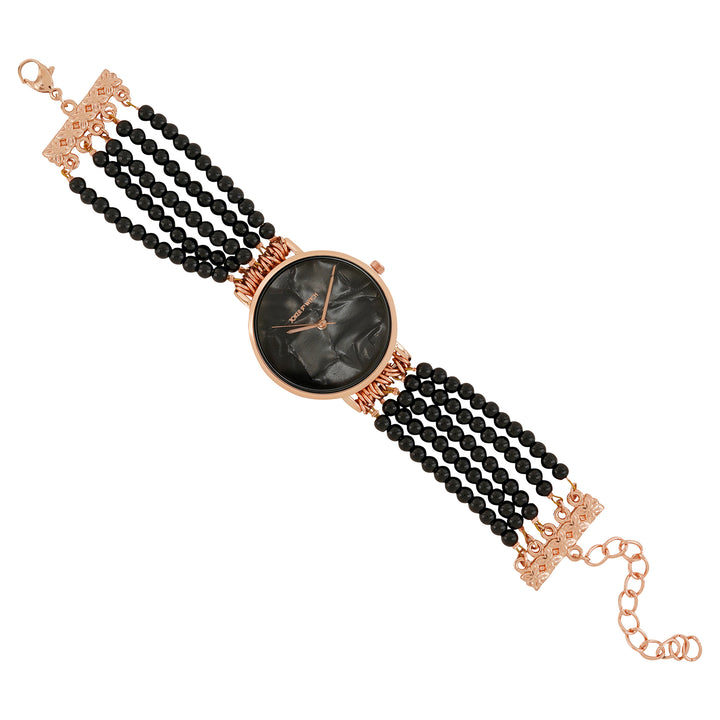 Alessandra Black MOP Medium Dial Pearl Strap Women's Watch