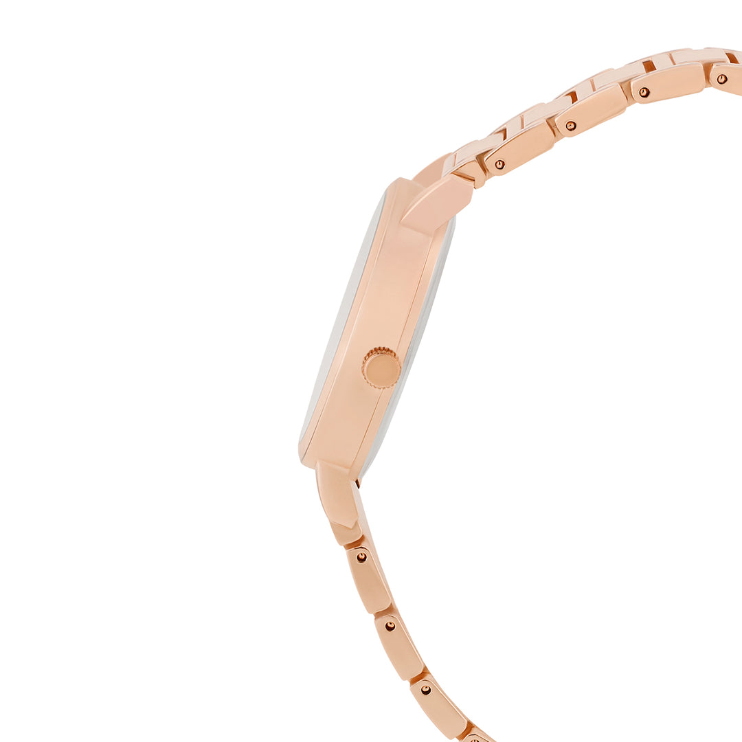 Taila Silver Medium Dial Rose Gold Linked Chain Strap Women's Watch