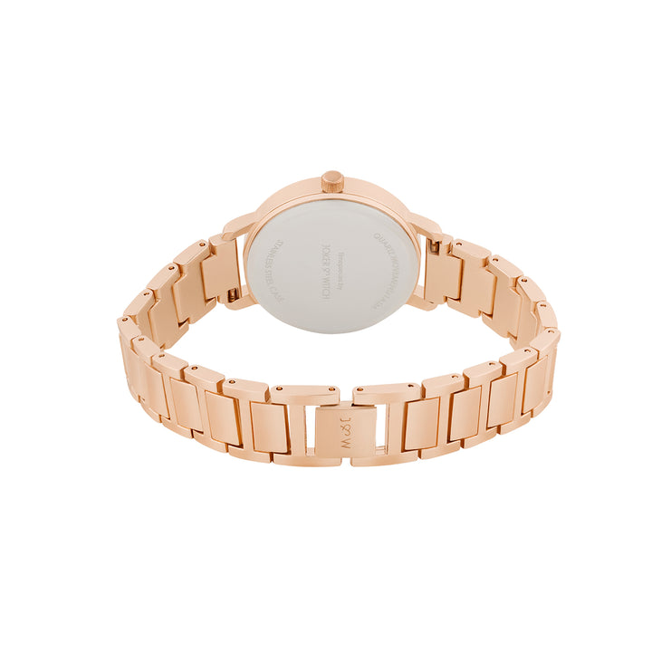 Taila Silver Medium Dial Rose Gold Linked Chain Strap Women's Watch