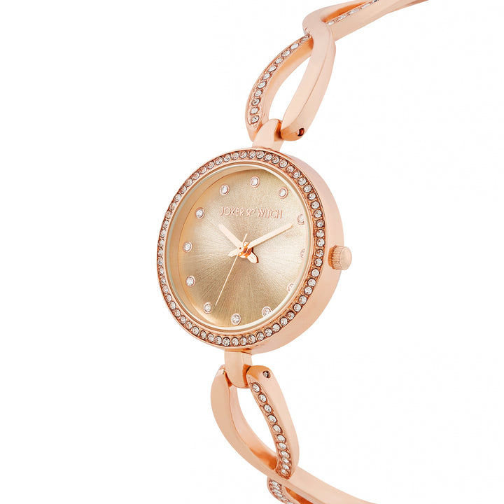 Noella Rose Gold Small Rhinestone Dial Bracelet Strap Women's Watch