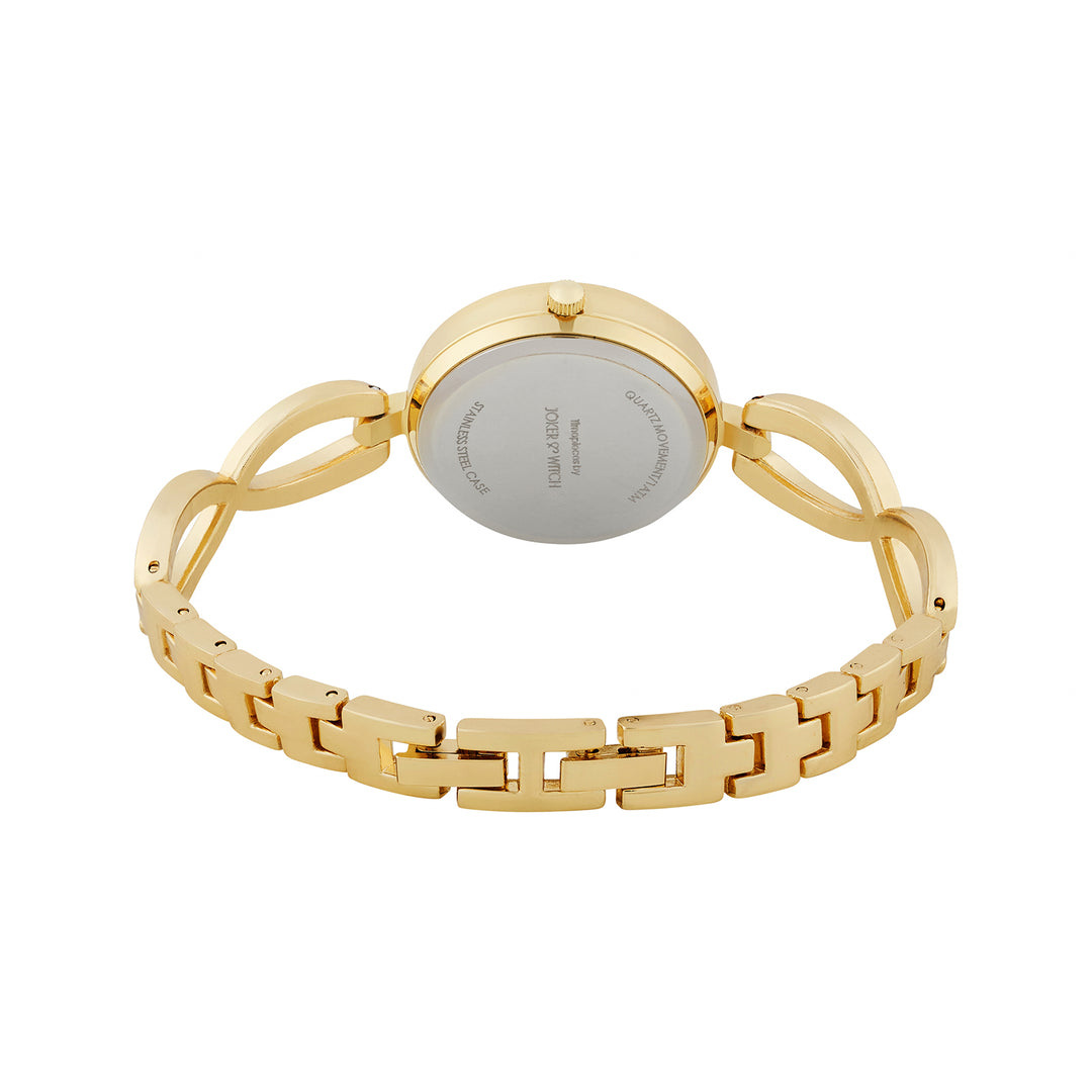 Noella Gold Small Rhinestone Dial Bracelet Strap Women's Watch