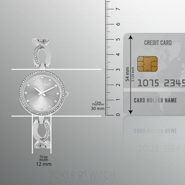 Noella Silver Small Rhinestone Dial Bracelet Strap Women's Watch