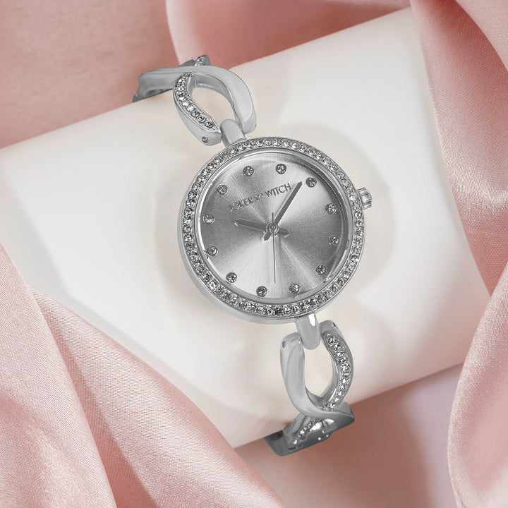 Noella Silver Small Rhinestone Dial Bracelet Strap Women's Watch
